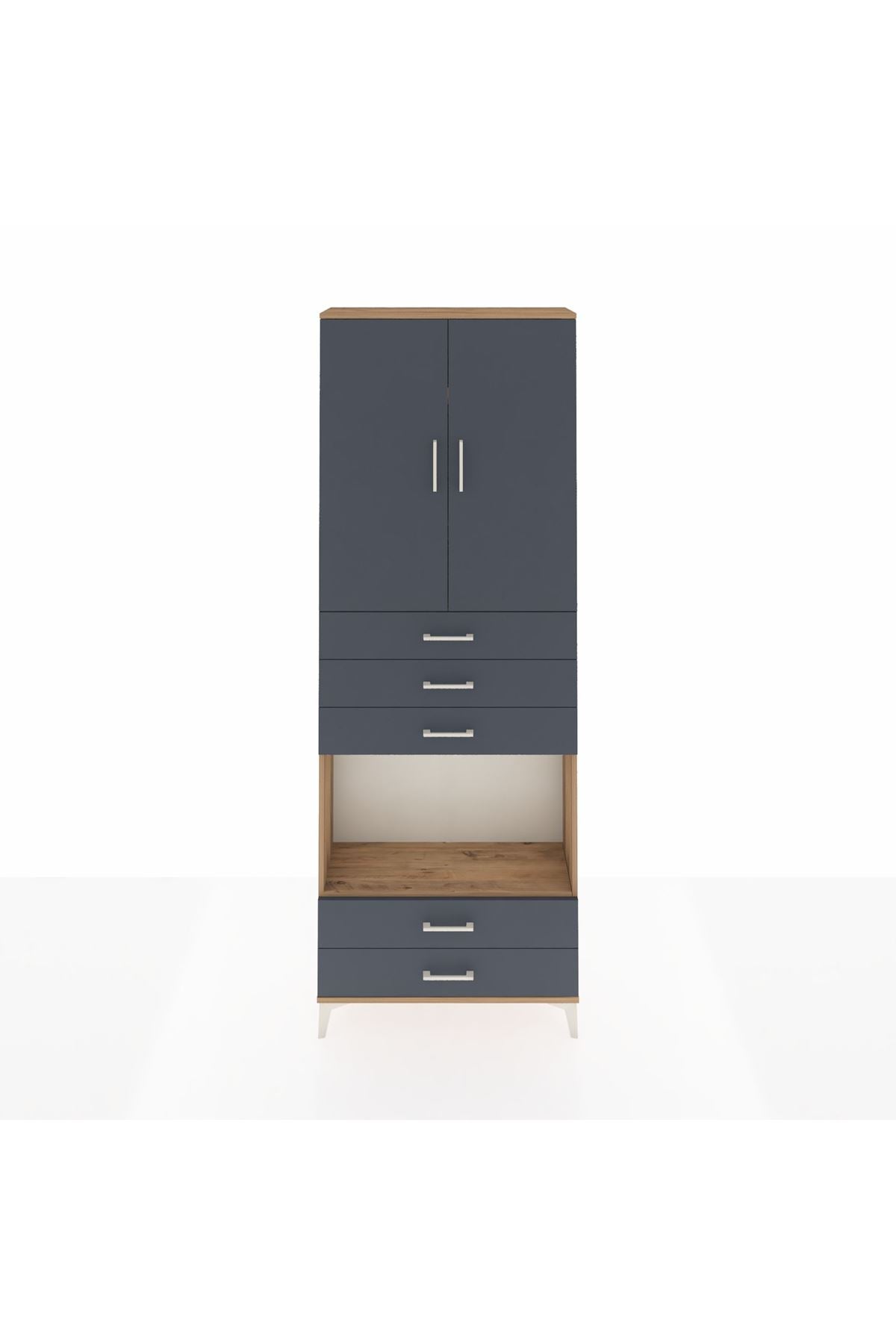 Arges Dolap 4 Raflı 5 Çekmeceli 2 Kapaklı 88x30x243 - S33M239V8A