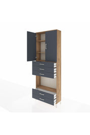 Arges Dolap 4 Raflı 5 Çekmeceli 2 Kapaklı 88x30x243 - S33M239V8A