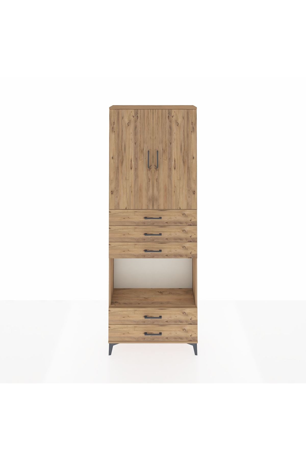 Arges Dolap 4 Raflı 5 Çekmeceli 2 Kapaklı 88x30x243 - S33M239V9A