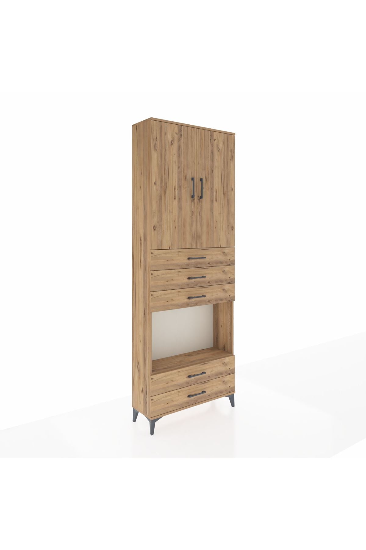 Arges Dolap 4 Raflı 5 Çekmeceli 2 Kapaklı 88x30x243 - S33M239V9A