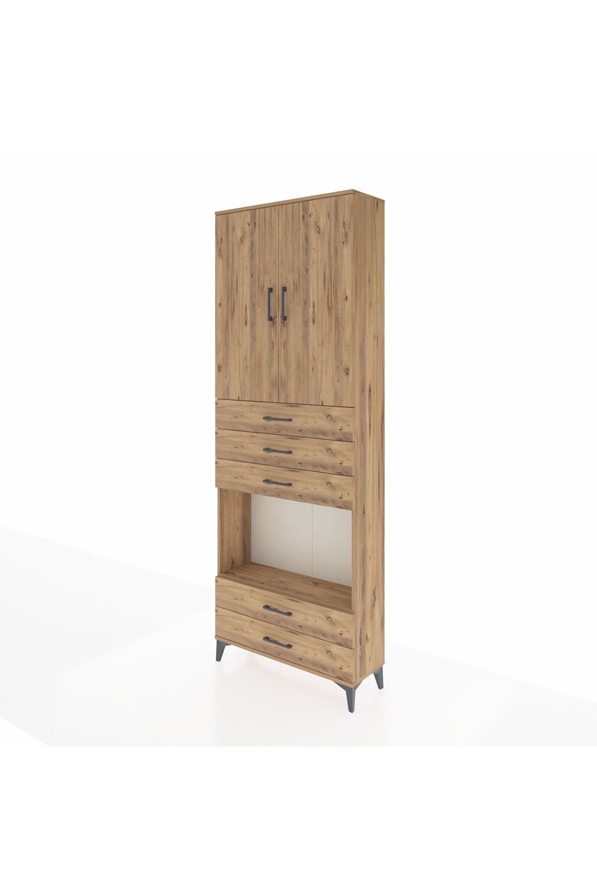 Arges Dolap 4 Raflı 5 Çekmeceli 2 Kapaklı 88x30x243 - S33M239V9A