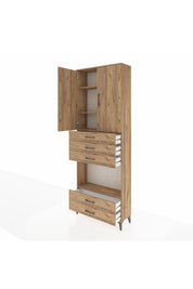 Arges Dolap 4 Raflı 5 Çekmeceli 2 Kapaklı 88x30x243 - S33M239V9A