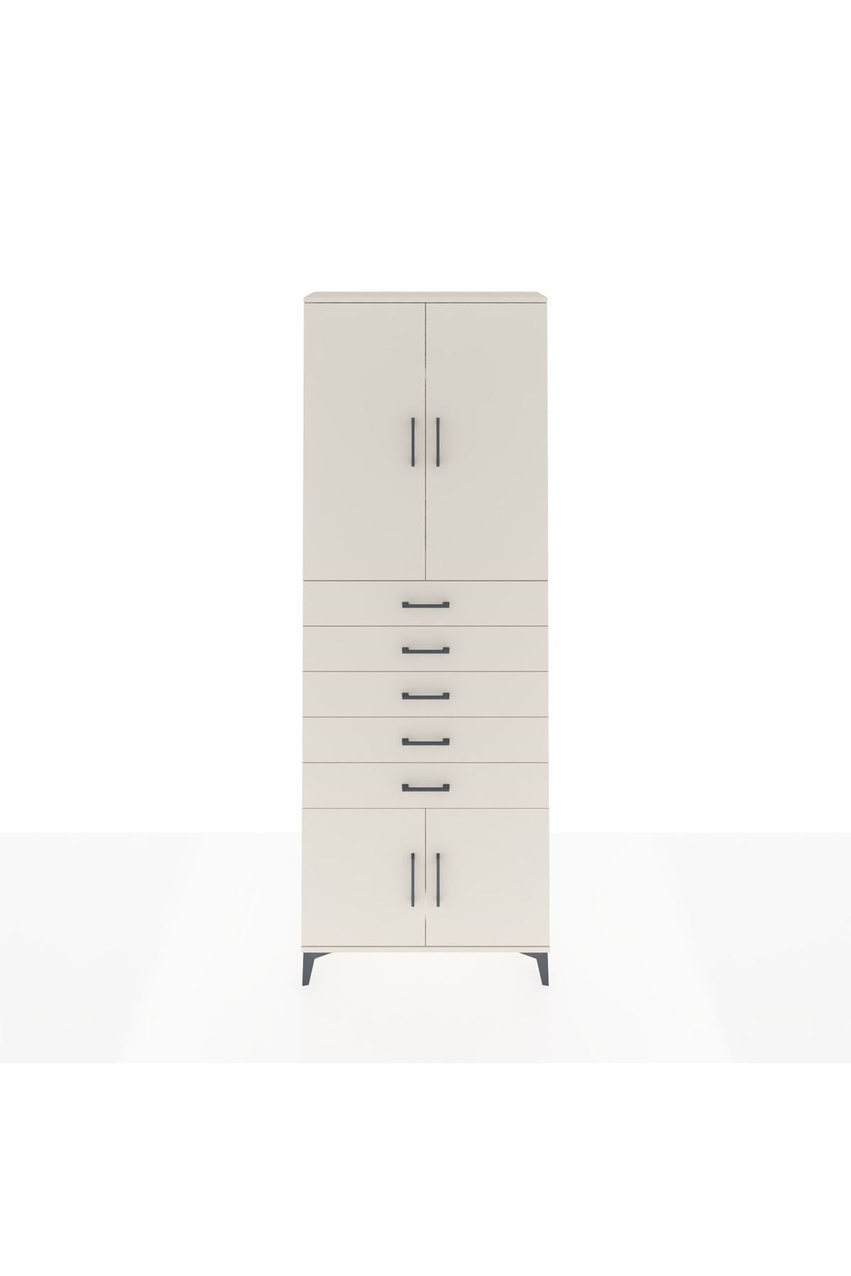 Arges Dolap 3 Raflı 5 Çekmeceli 4 Kapaklı 88x30x243 - S33M241V1A