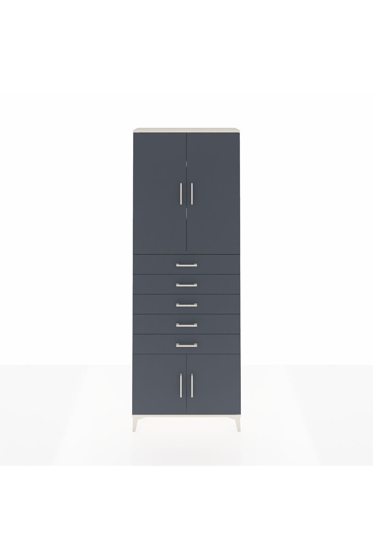 Arges Dolap 3 Raflı 5 Çekmeceli 4 Kapaklı 88x30x243 - S33M241V2A