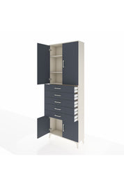Arges Dolap 3 Raflı 5 Çekmeceli 4 Kapaklı 88x30x243 - S33M241V2A