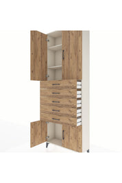 Arges Dolap 3 Raflı 5 Çekmeceli 4 Kapaklı 88x30x243 - S33M241V3A