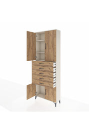 Arges Dolap 3 Raflı 5 Çekmeceli 4 Kapaklı 88x30x243 - S33M241V3A