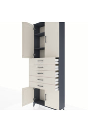 Arges Dolap 3 Raflı 5 Çekmeceli 4 Kapaklı 88x30x243 - S33M241V4A