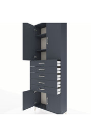 Arges Dolap 3 Raflı 5 Çekmeceli 4 Kapaklı 88x30x243 - S33M241V5A