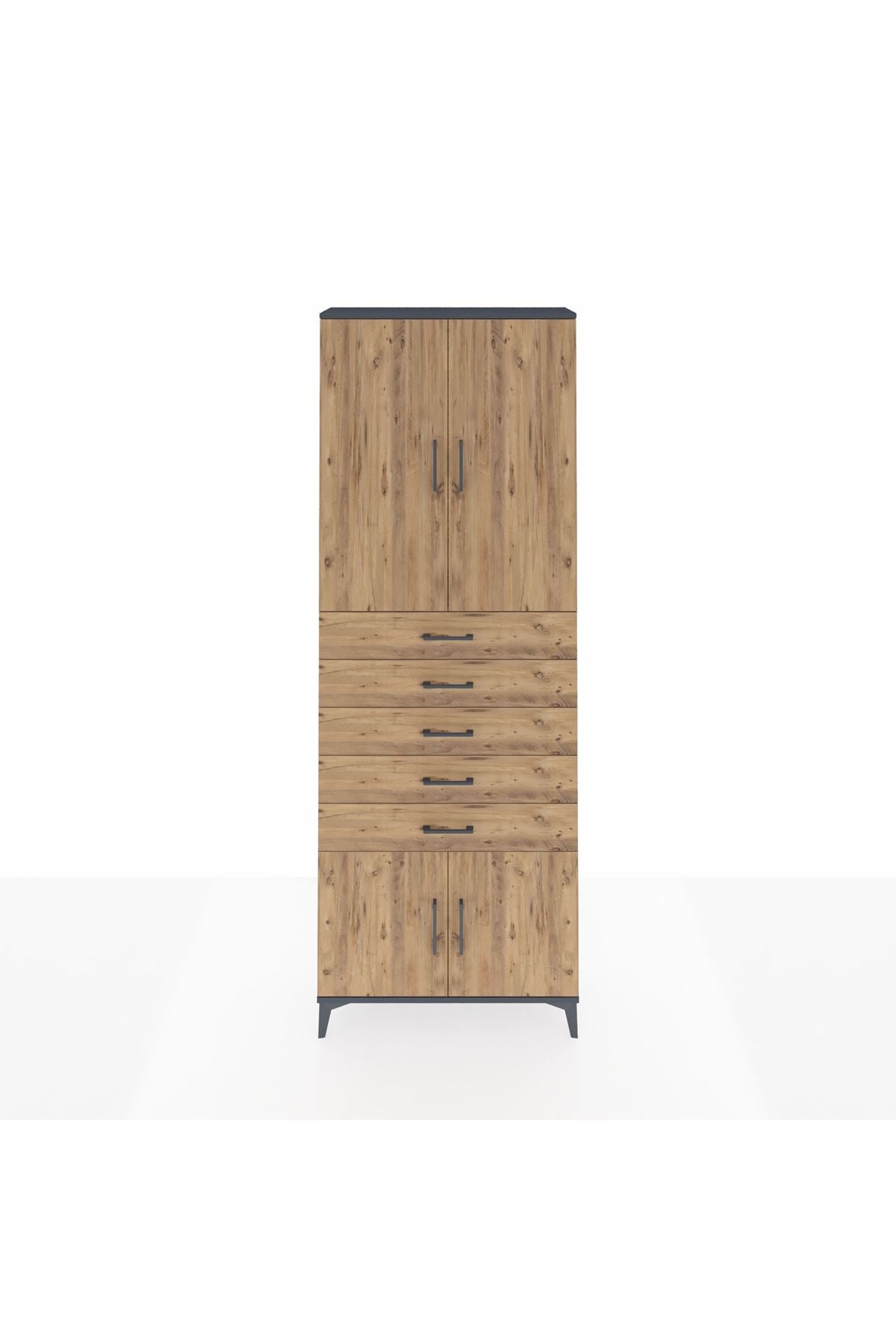 Arges Dolap 3 Raflı 5 Çekmeceli 4 Kapaklı 88x30x243 - S33M241V6A