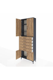 Arges Dolap 3 Raflı 5 Çekmeceli 4 Kapaklı 88x30x243 - S33M241V6A