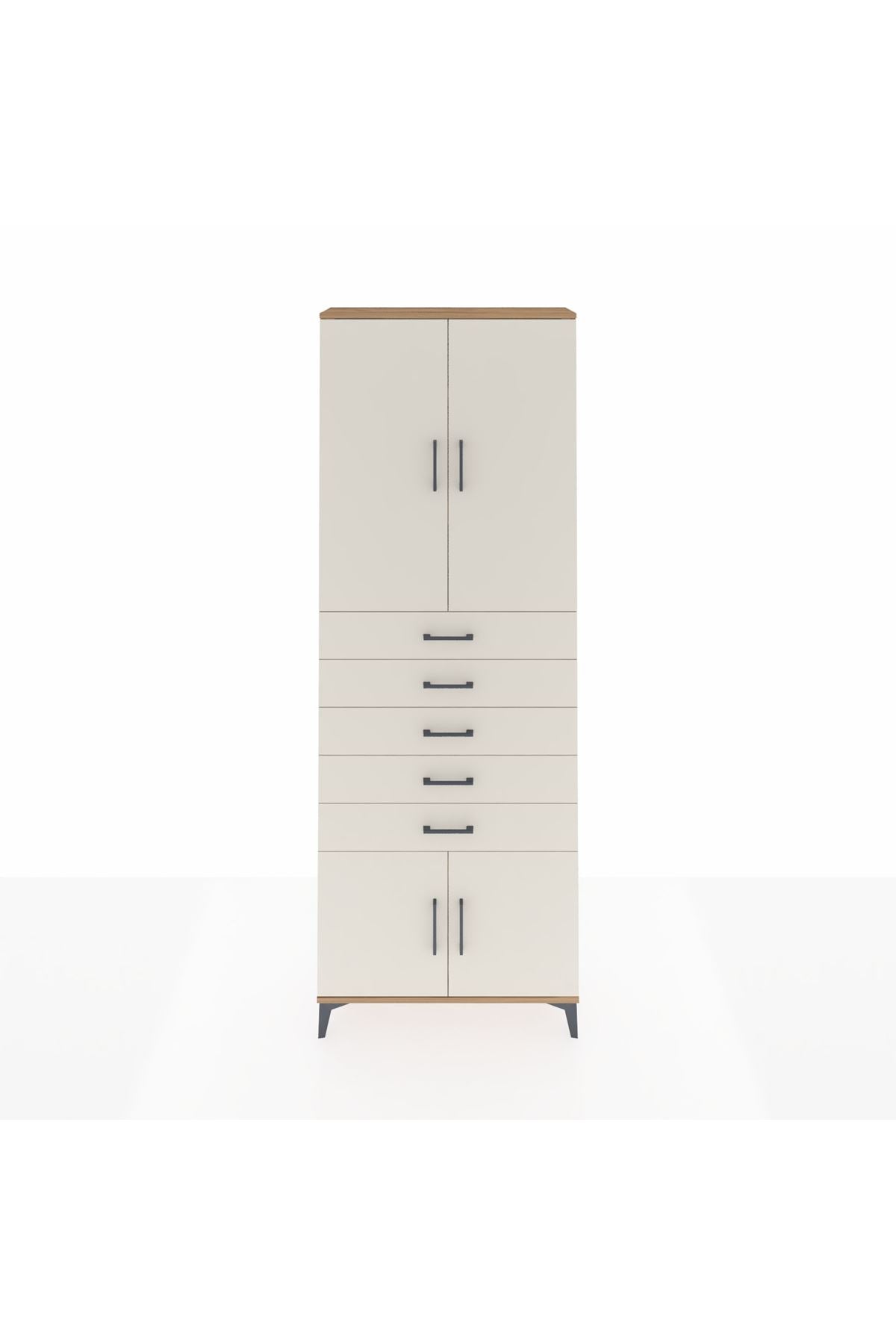 Arges Dolap 3 Raflı 5 Çekmeceli 4 Kapaklı 88x30x243 - S33M241V7A
