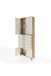 Arges Dolap 3 Raflı 5 Çekmeceli 4 Kapaklı 88x30x243 - S33M241V7A