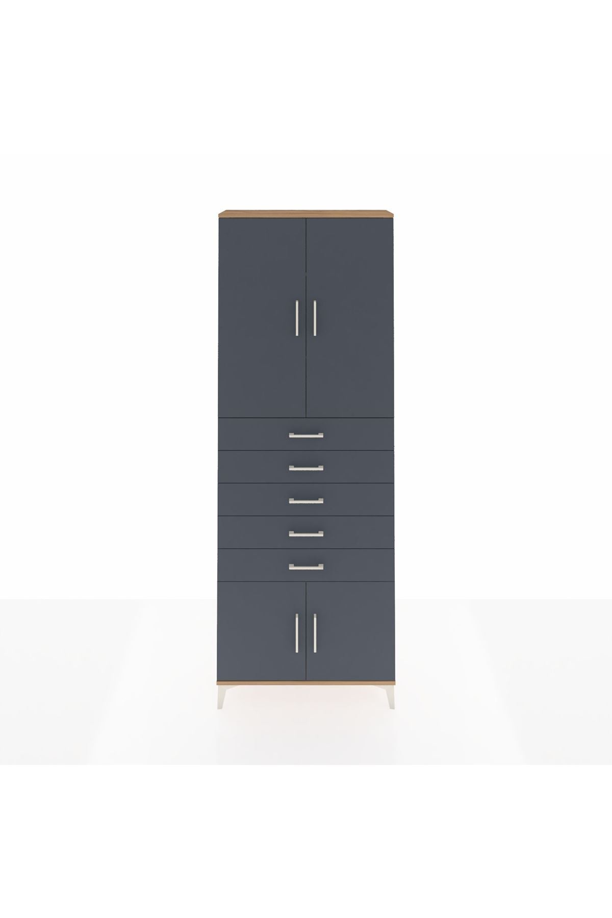 Arges Dolap 3 Raflı 5 Çekmeceli 4 Kapaklı 88x30x243 - S33M241V8A
