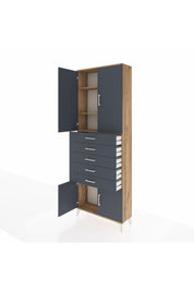Arges Dolap 3 Raflı 5 Çekmeceli 4 Kapaklı 88x30x243 - S33M241V8A