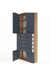 Arges Dolap 3 Raflı 5 Çekmeceli 4 Kapaklı 88x30x243 - S33M241V8A