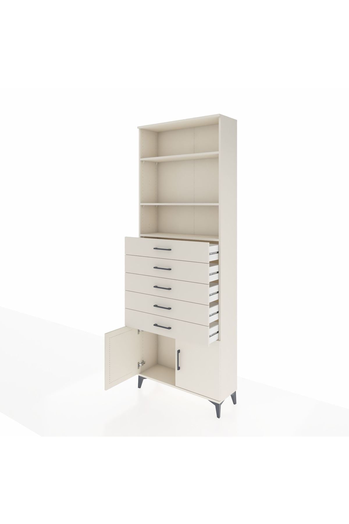 Arges Dolap 3 Raflı 5 Çekmeceli 2 Kapaklı 88x30x243 - S33M242V1A