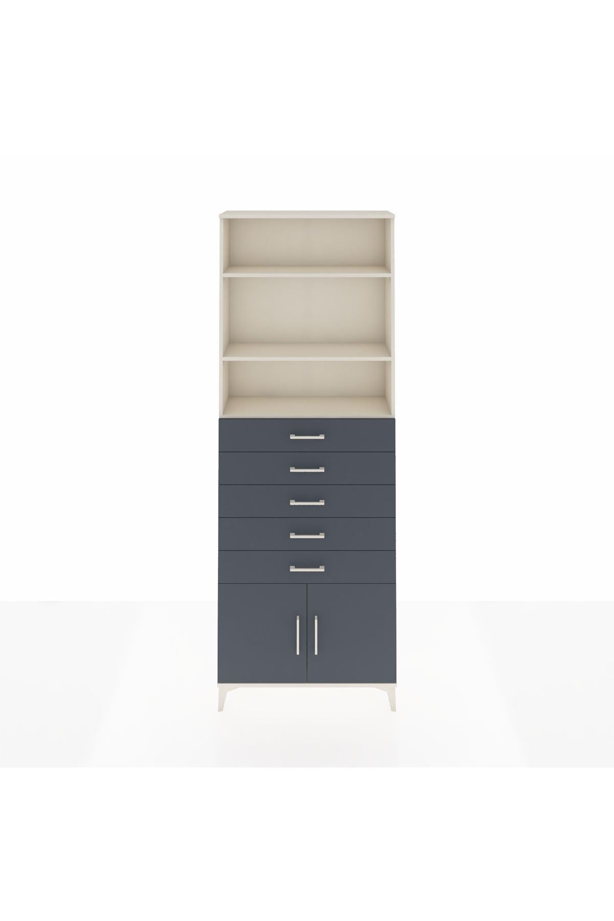 Arges Dolap 3 Raflı 5 Çekmeceli 2 Kapaklı 88x30x243 - S33M242V2A