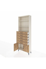 Arges Dolap 3 Raflı 5 Çekmeceli 2 Kapaklı 88x30x243 - S33M242V3A