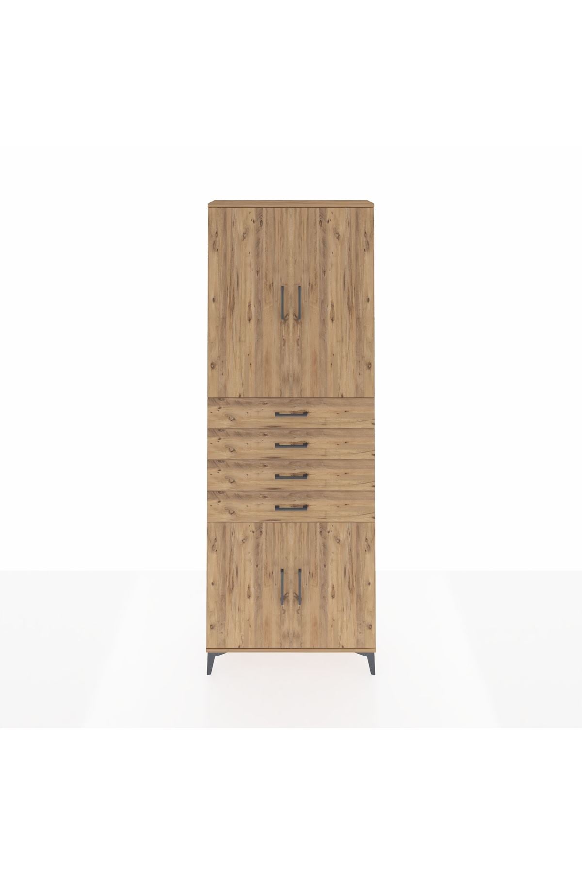 Arges Dolap 3 Raflı 4 Çekmeceli 4 Kapaklı 88x30x243 - S33M259V9A