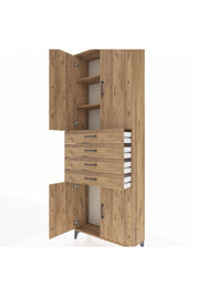 Arges Dolap 3 Raflı 4 Çekmeceli 4 Kapaklı 88x30x243 - S33M259V9A