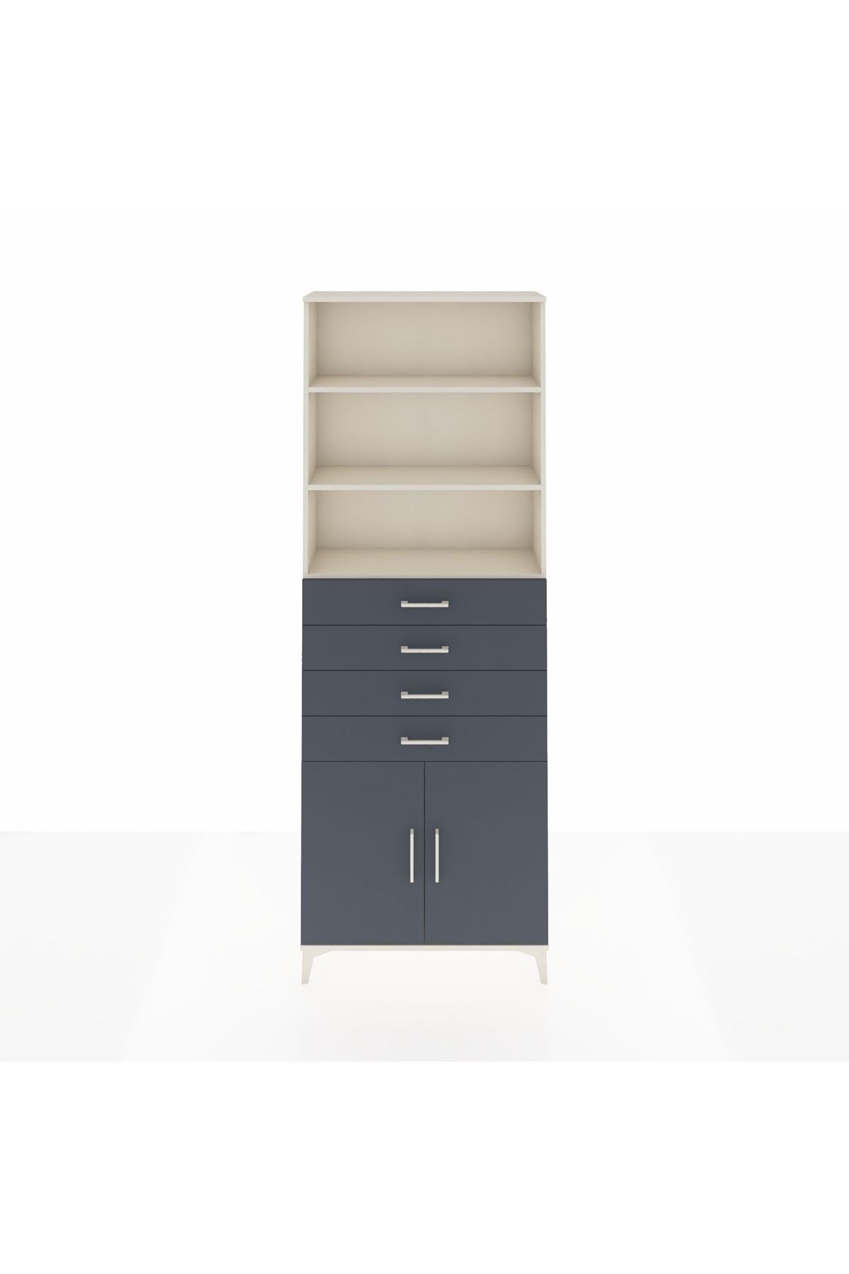 Arges Dolap 3 Raflı 4 Çekmeceli 2 Kapaklı 88x30x243 - S33M260V2A