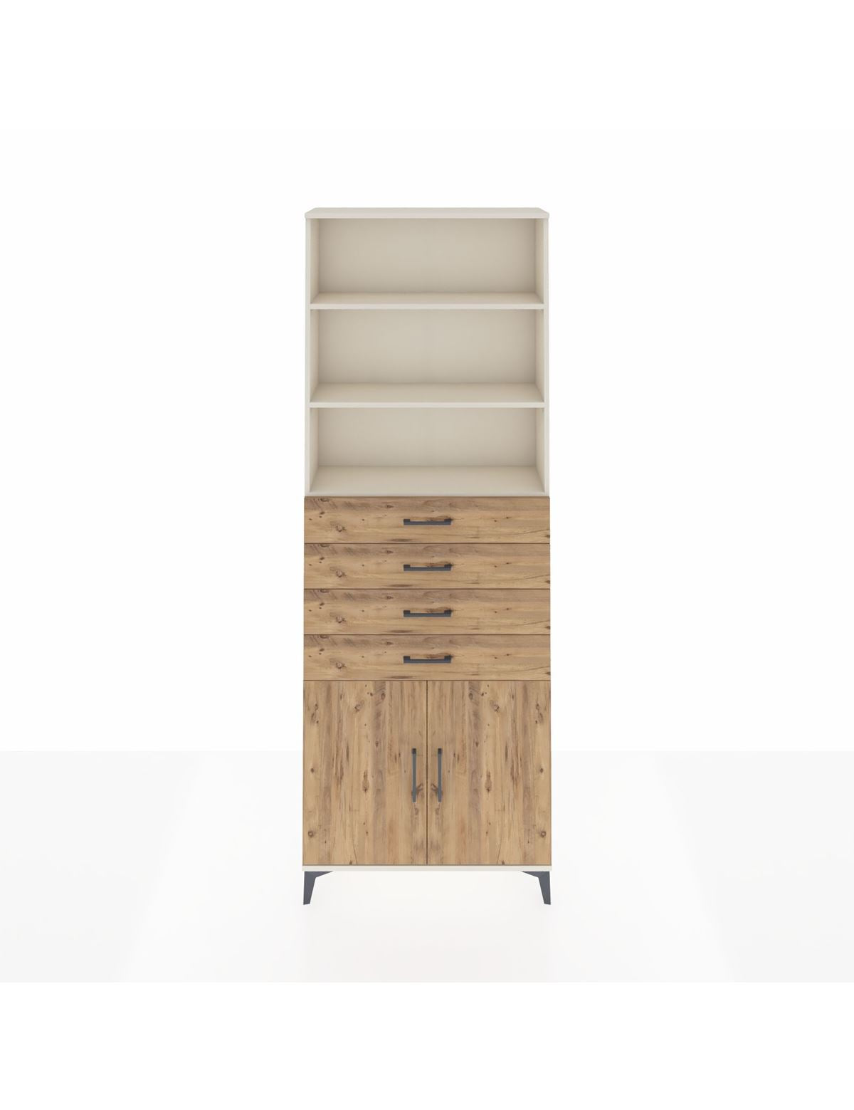 Arges Dolap 3 Raflı 4 Çekmeceli 2 Kapaklı 88x30x243 - S33M260V3A