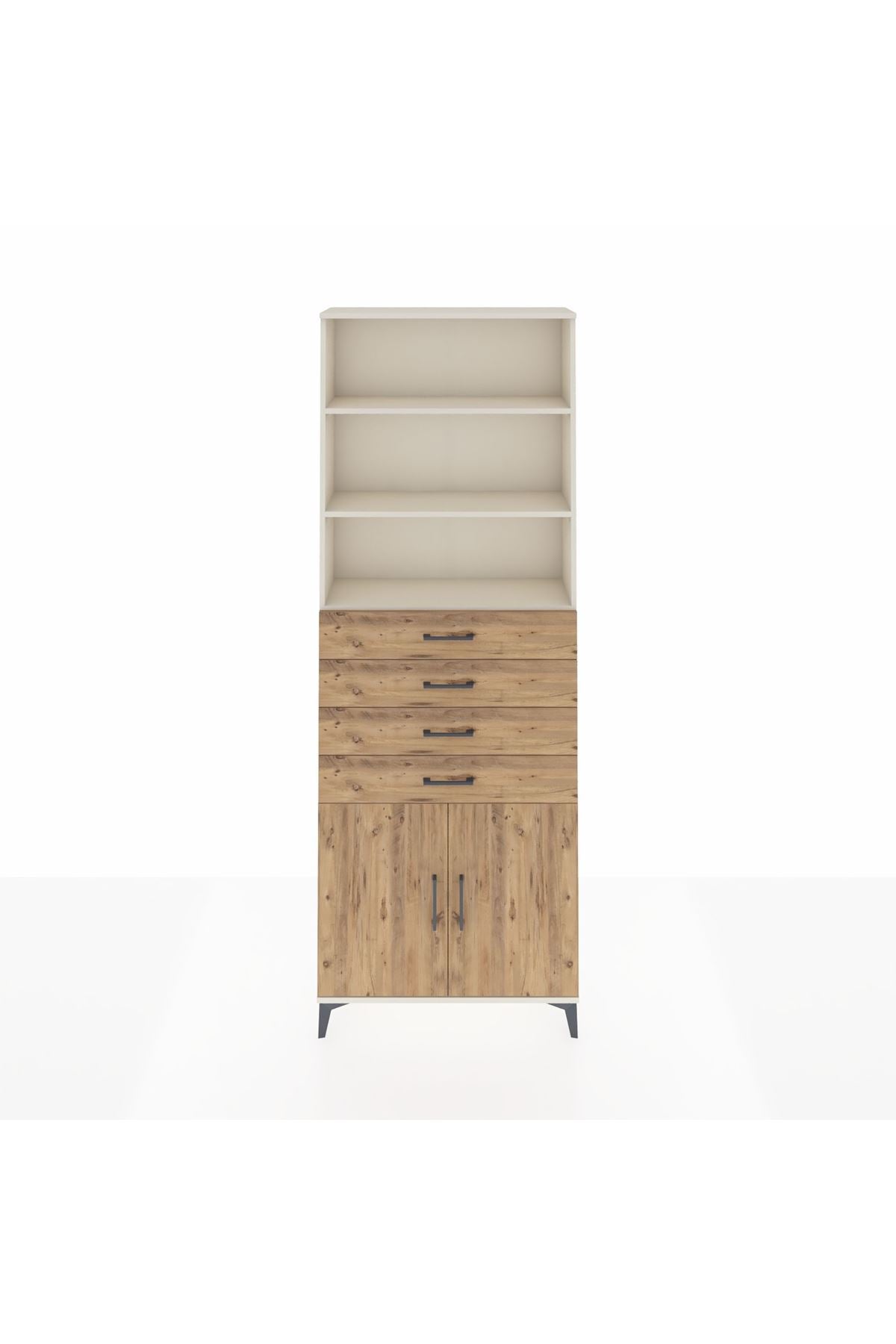 Arges Dolap 3 Raflı 4 Çekmeceli 2 Kapaklı 88x30x243 - S33M260V3A