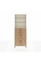 Arges Dolap 3 Raflı 4 Çekmeceli 2 Kapaklı 88x30x243