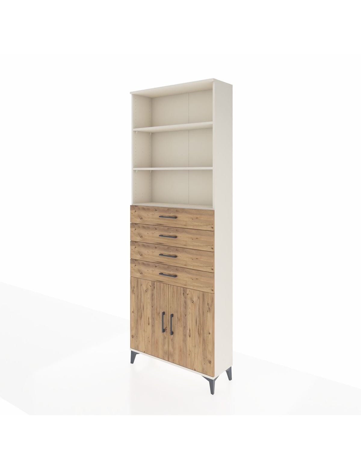 Arges Dolap 3 Raflı 4 Çekmeceli 2 Kapaklı 88x30x243 - S33M260V3A