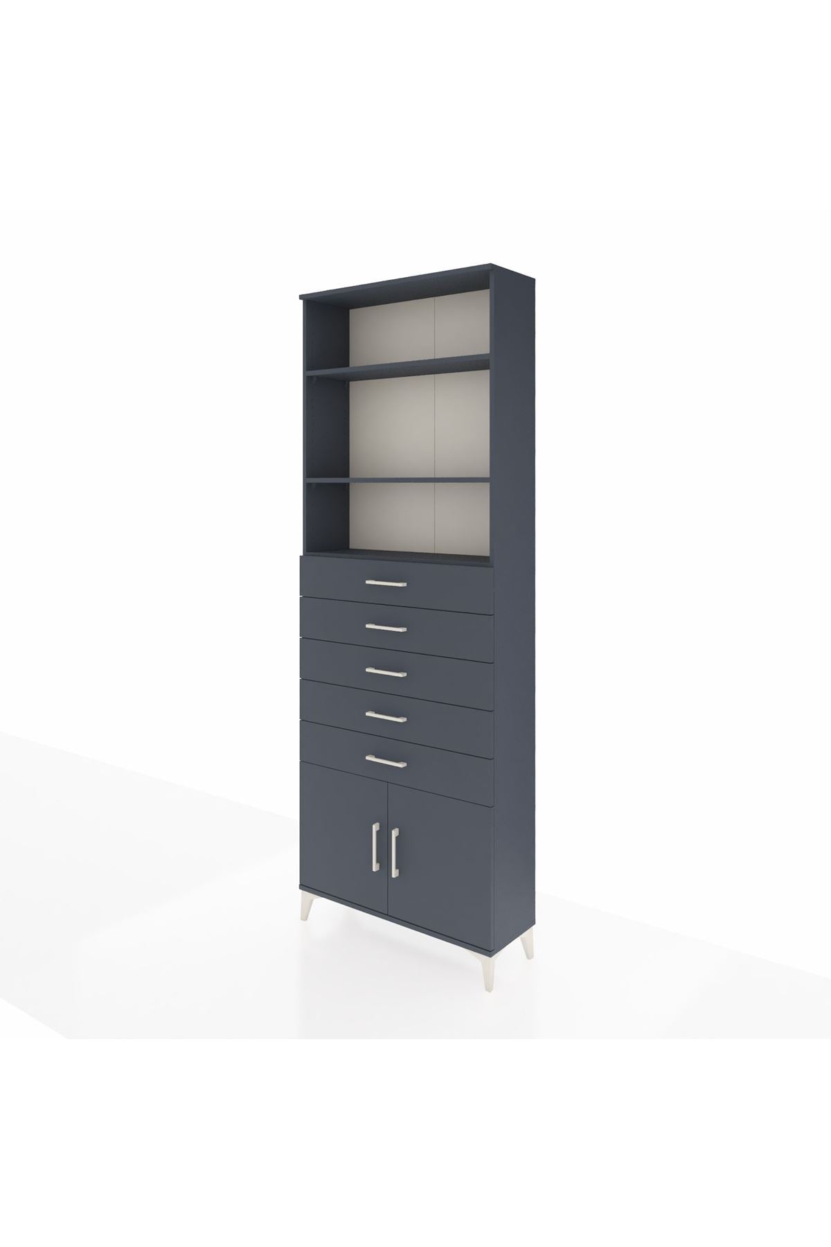 Arges Dolap 3 Raflı 5 Çekmeceli 2 Kapaklı 88x30x243 - S33M242V5A