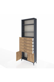 Arges Dolap 3 Raflı 5 Çekmeceli 2 Kapaklı 88x30x243 - S33M242V6A