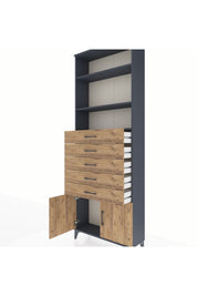Arges Dolap 3 Raflı 5 Çekmeceli 2 Kapaklı 88x30x243 - S33M242V6A
