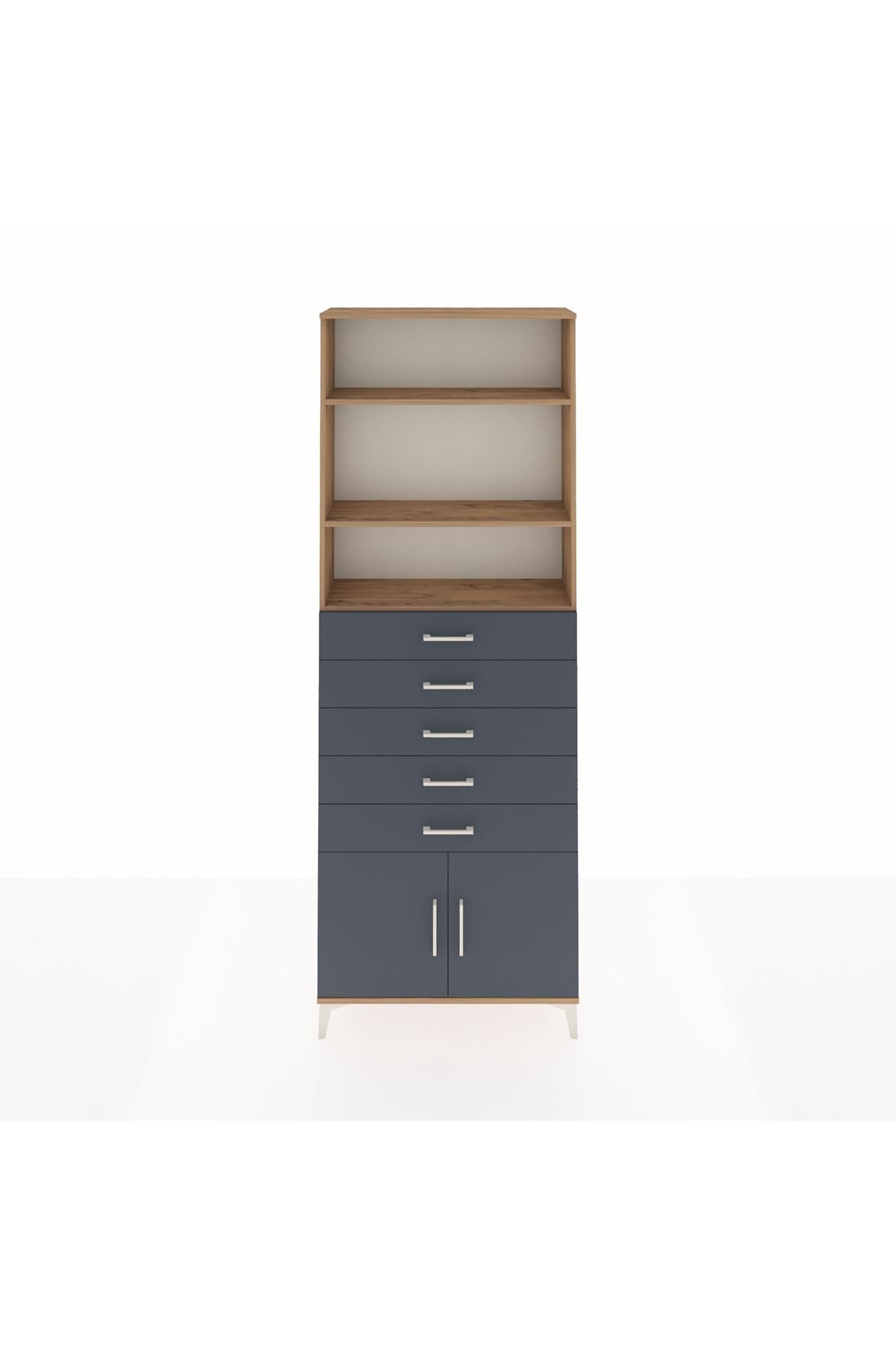 Arges Dolap 3 Raflı 5 Çekmeceli 2 Kapaklı 88x30x243 - S33M242V8A