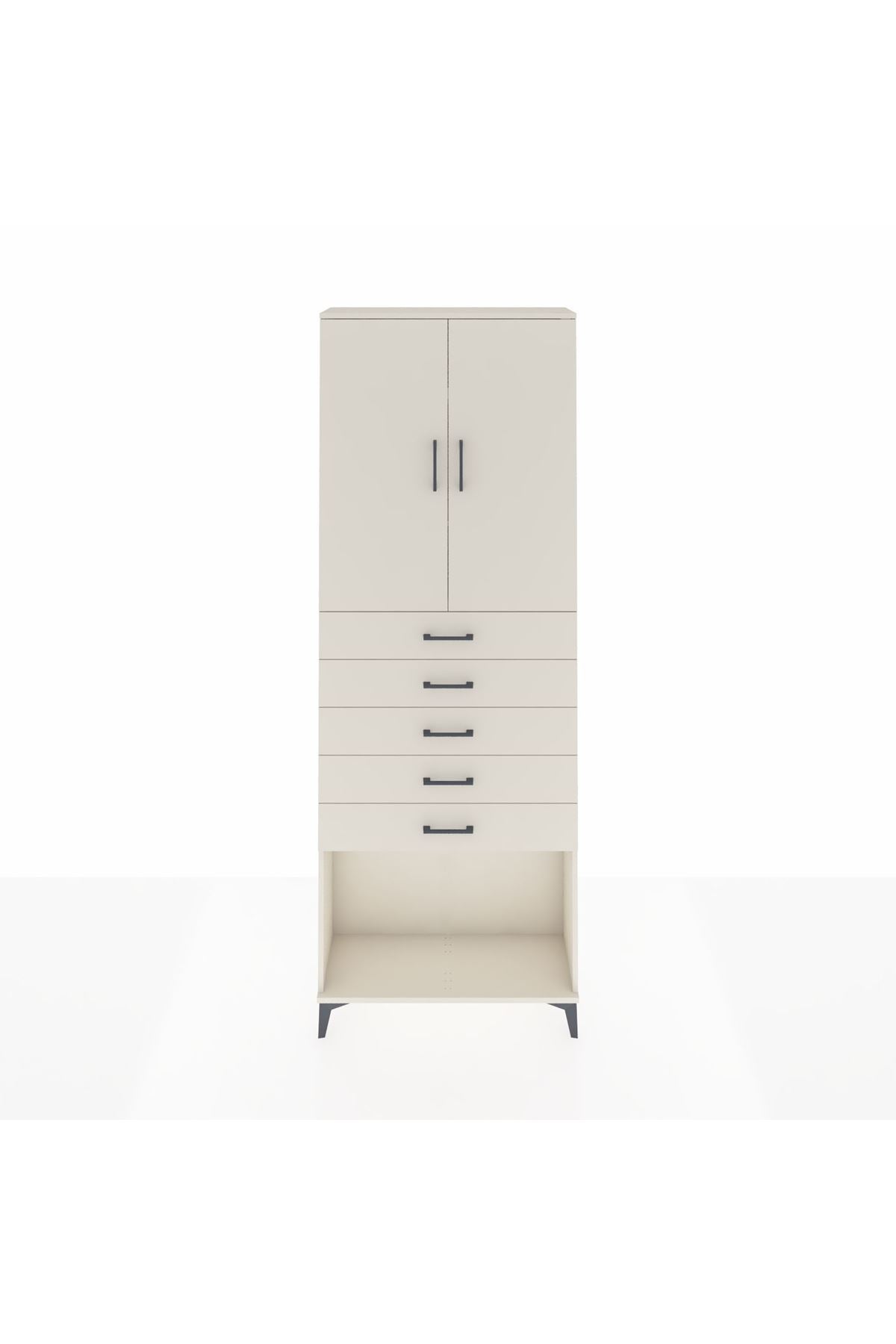 Arges Dolap 3 Raflı 5 Çekmeceli 2 Kapaklı 88x30x243 - S33M243V1A