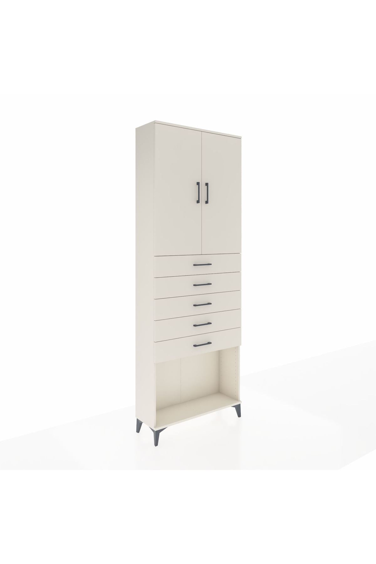 Arges Dolap 3 Raflı 5 Çekmeceli 2 Kapaklı 88x30x243 - S33M243V1A
