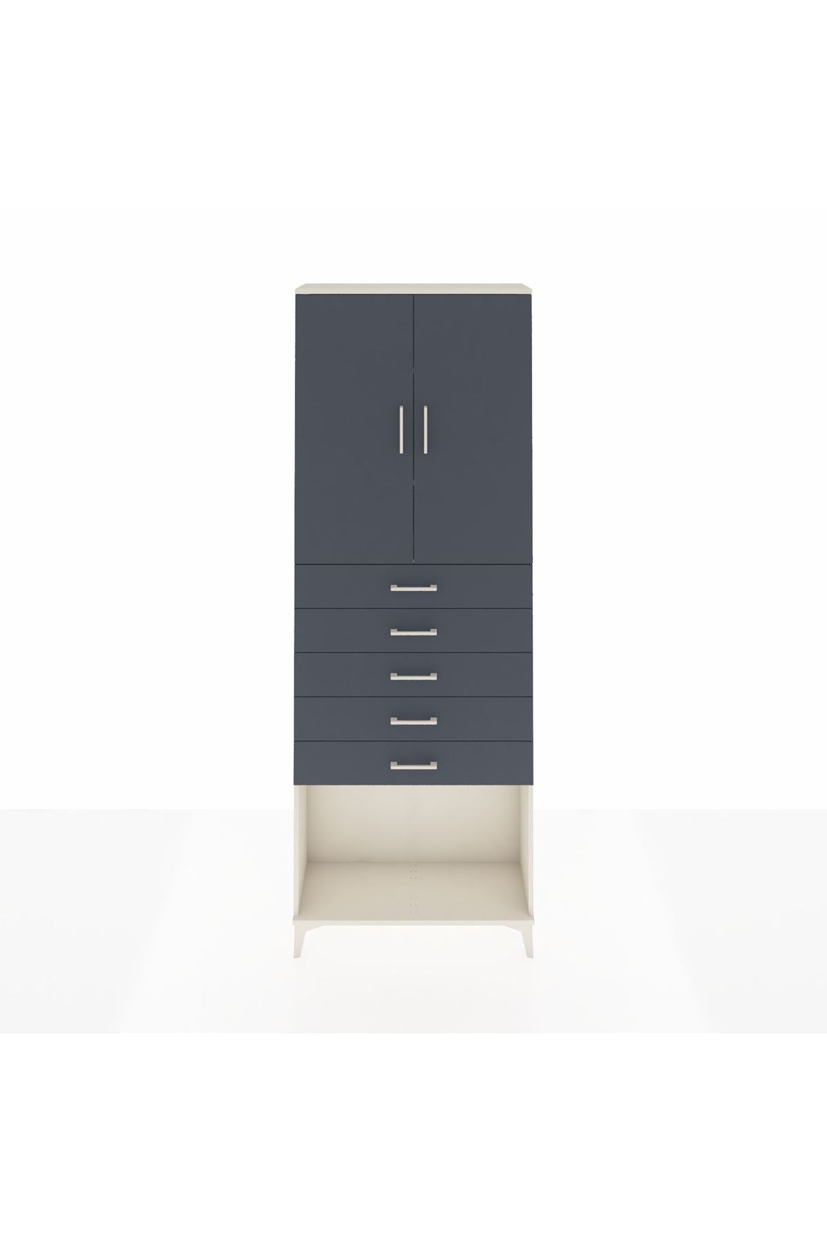 Arges Dolap 3 Raflı 5 Çekmeceli 2 Kapaklı 88x30x243 - S33M243V2A