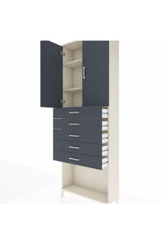 Arges Dolap 3 Raflı 5 Çekmeceli 2 Kapaklı 88x30x243 - S33M243V2A
