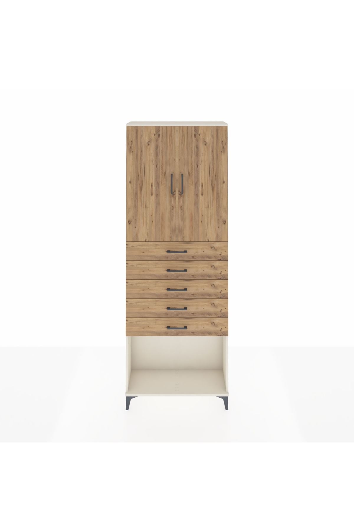 Arges Dolap 3 Raflı 5 Çekmeceli 2 Kapaklı 88x30x243 - S33M243V3A