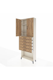 Arges Dolap 3 Raflı 5 Çekmeceli 2 Kapaklı 88x30x243 - S33M243V3A