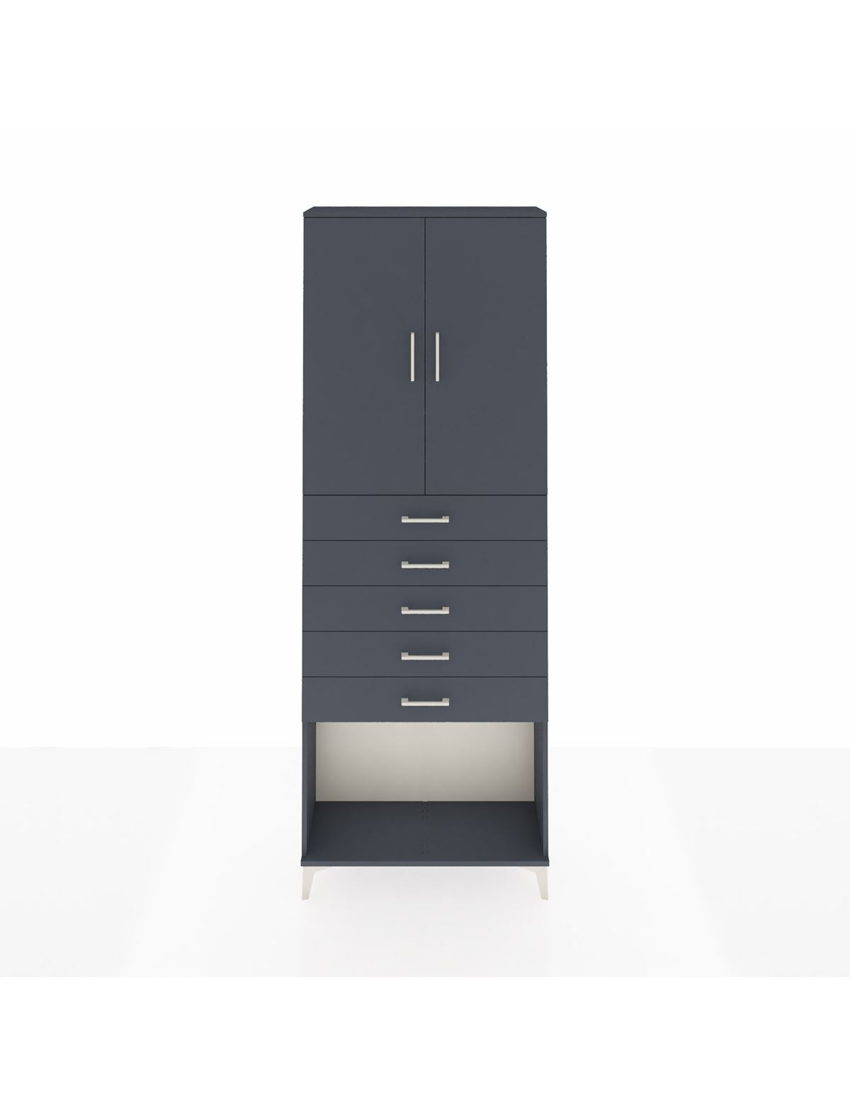 Arges Dolap 3 Raflı 5 Çekmeceli 2 Kapaklı 88x30x243 - S33M243V5A