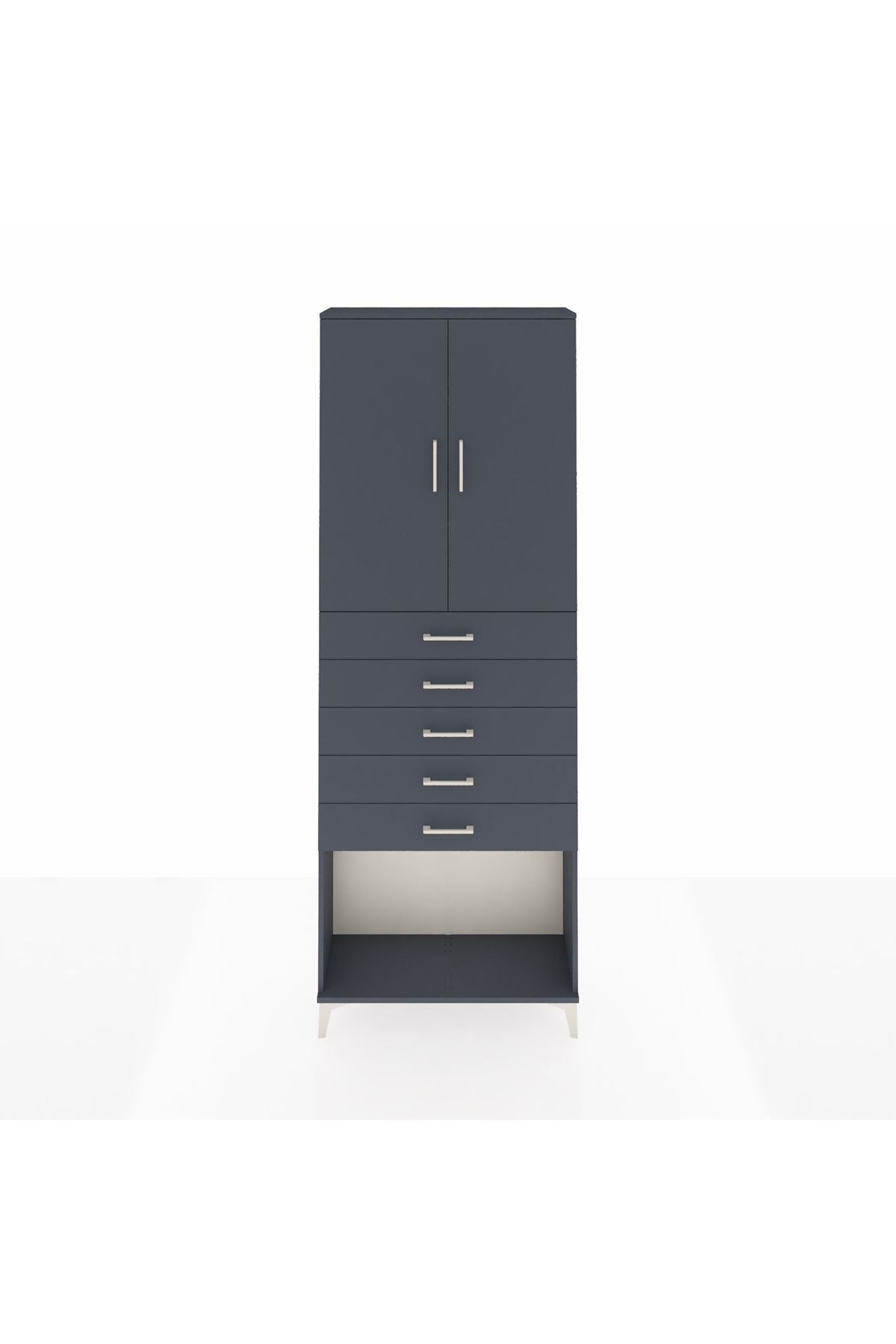 Arges Dolap 3 Raflı 5 Çekmeceli 2 Kapaklı 88x30x243 - S33M243V5A