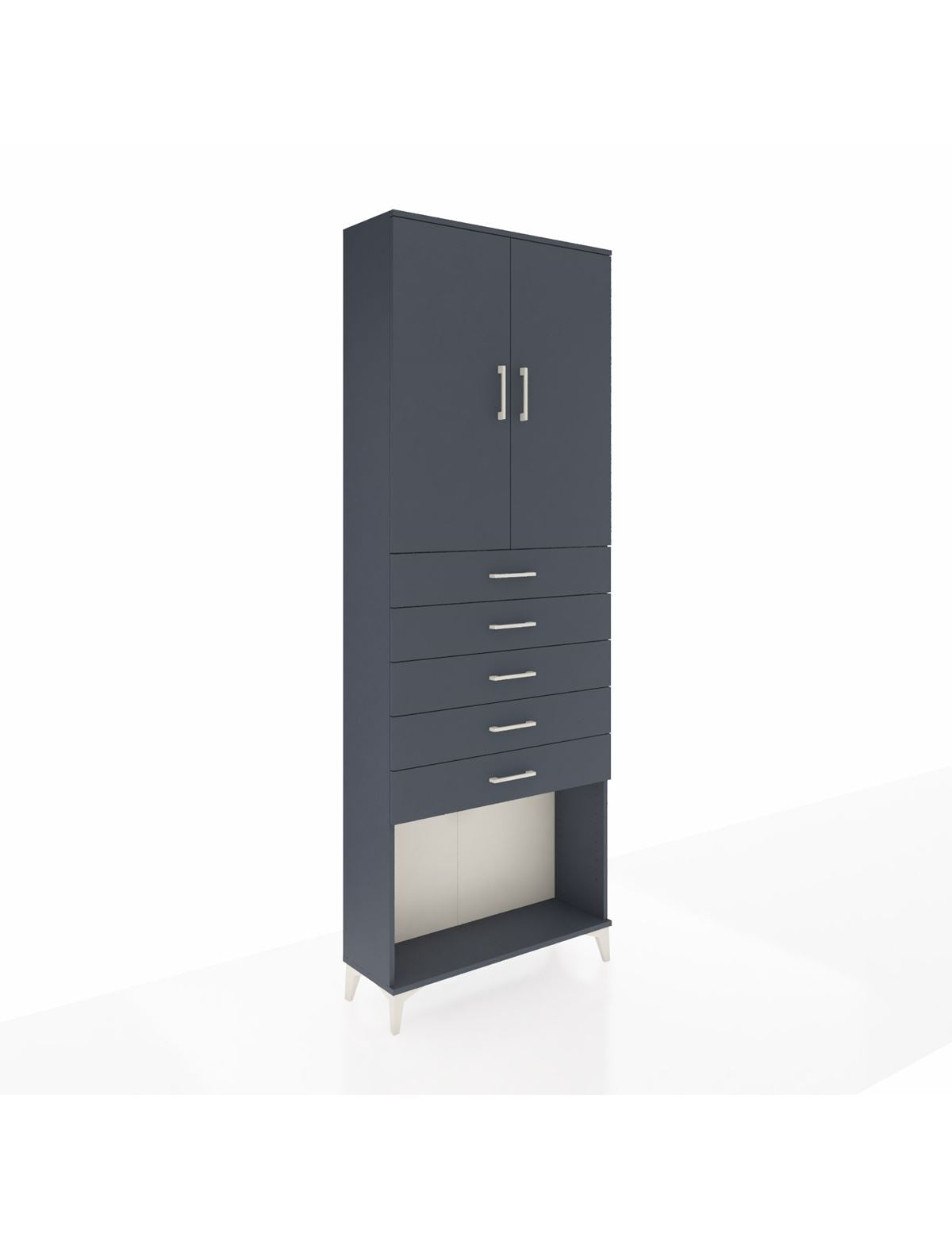 Arges Dolap 3 Raflı 5 Çekmeceli 2 Kapaklı 88x30x243 - S33M243V5A