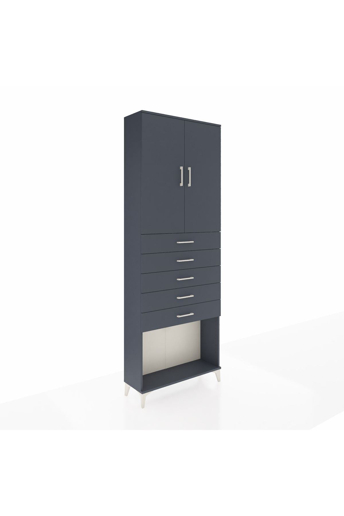 Arges Dolap 3 Raflı 5 Çekmeceli 2 Kapaklı 88x30x243 - S33M243V5A