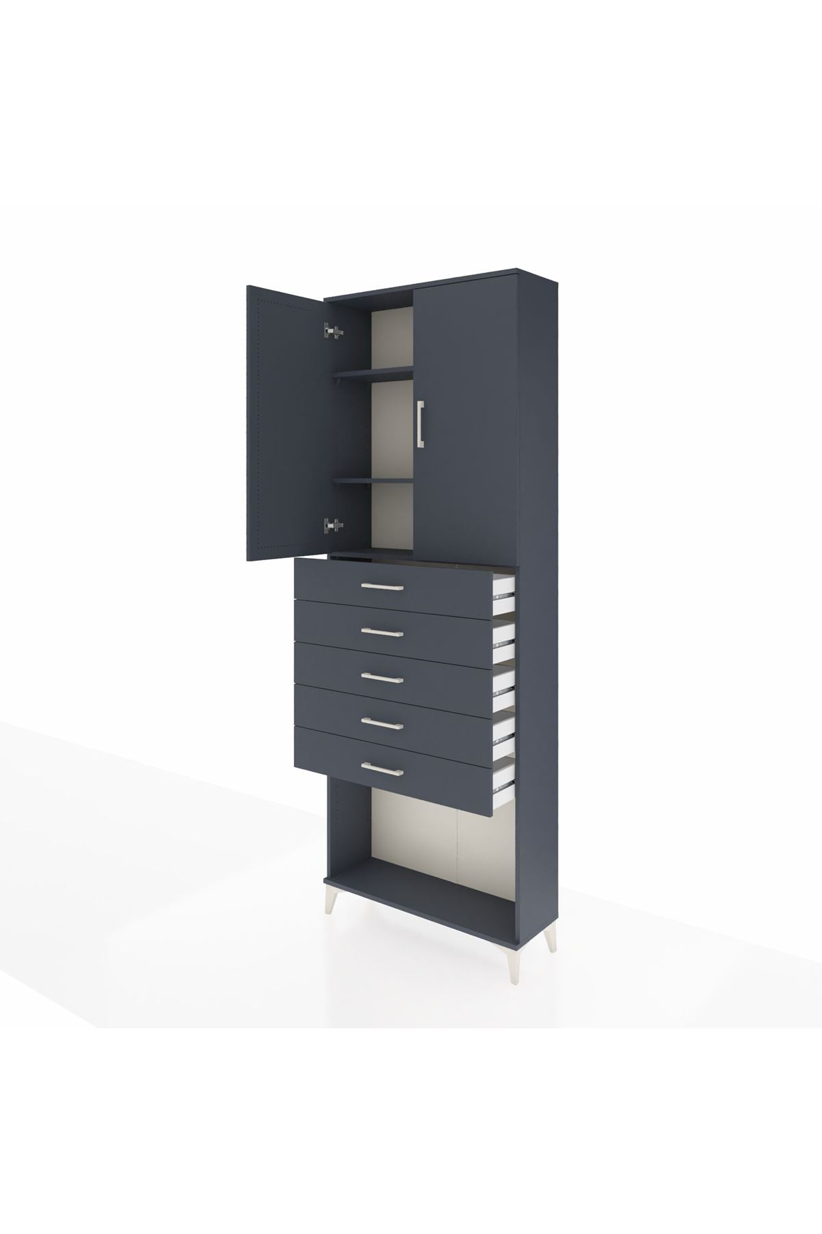 Arges Dolap 3 Raflı 5 Çekmeceli 2 Kapaklı 88x30x243 - S33M243V5A