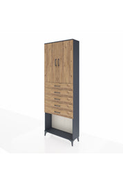 Arges Dolap 3 Raflı 5 Çekmeceli 2 Kapaklı 88x30x243 - S33M243V6A