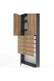 Arges Dolap 3 Raflı 5 Çekmeceli 2 Kapaklı 88x30x243 - S33M243V6A