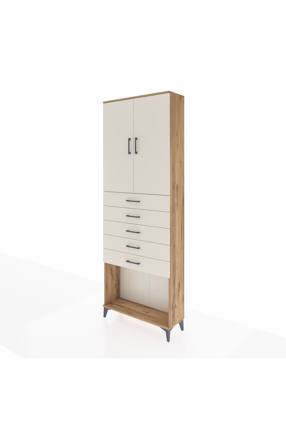 Arges Dolap 3 Raflı 5 Çekmeceli 2 Kapaklı 88x30x243 - S33M243V7A