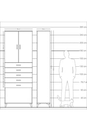 Arges Dolap 3 Raflı 5 Çekmeceli 2 Kapaklı 88x30x243 - S33M243V7A