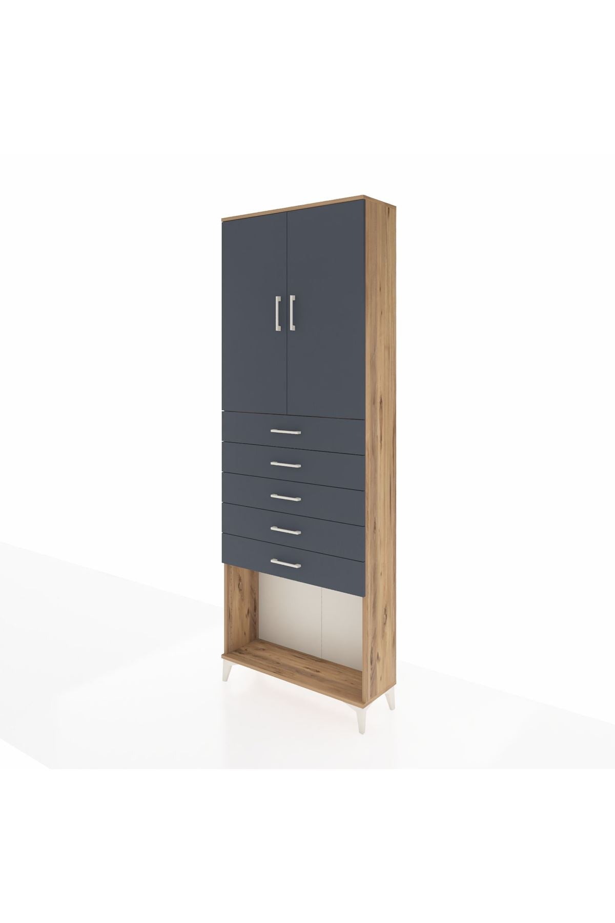 Arges Dolap 3 Raflı 5 Çekmeceli 2 Kapaklı 88x30x243 - S33M243V8A